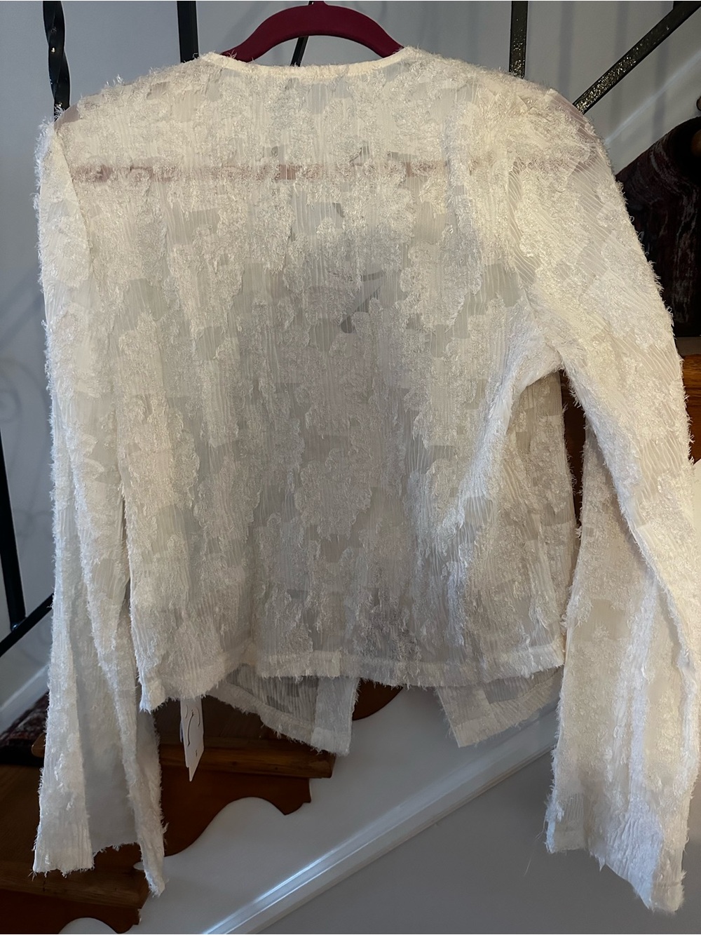 Commense White Textured Button-Front Top - Picture 5 of 6
